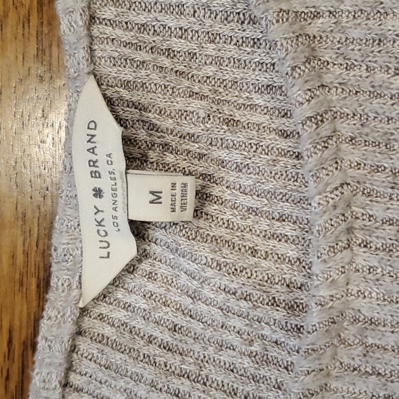Womens Lucky Brand ribbed gray sweater size M - Picture 5 of 6